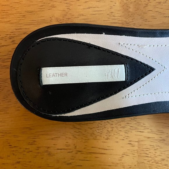 NWOT Size 7 (EU 38) black leather H&M slide - Picture 6 of 9